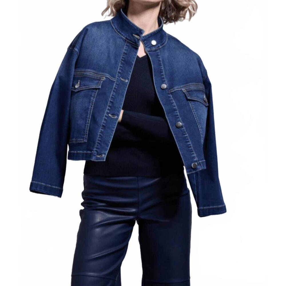 NEW LYSSE women's solene everyday denim jacket in blue